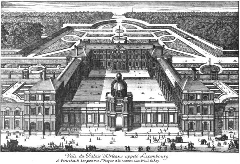 איור של ארמון לוקסמבורג כשנקרא ארמון ד'אורליאן שנת 1643